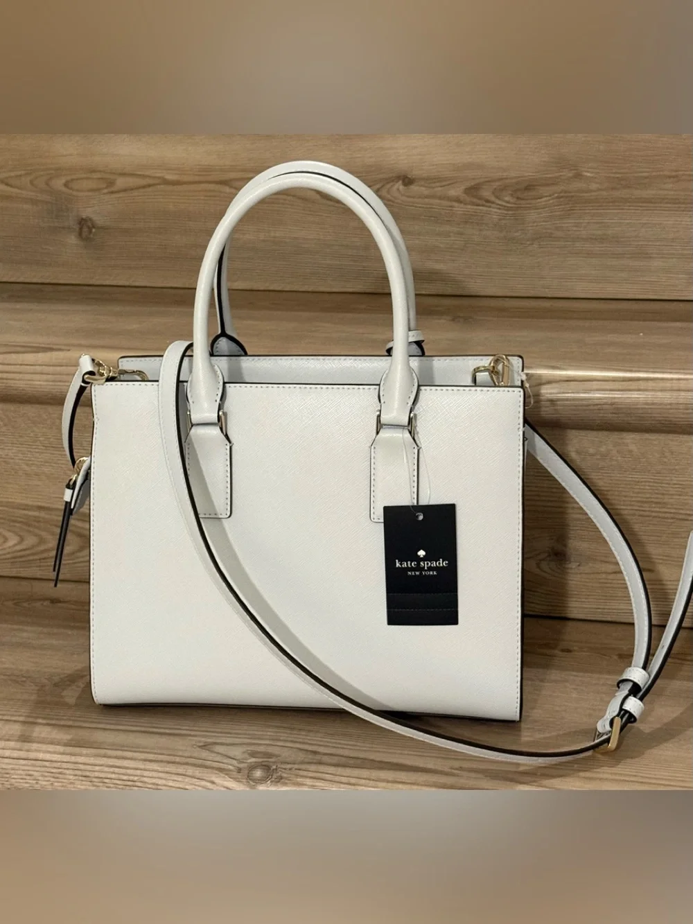 KATE SPADE Medium Cameron Satchel - Pale Sapphire Saffiano Leather - Gold HW NEW